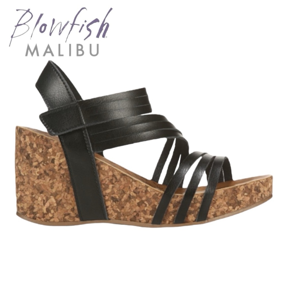 NWT Blowfish Sandals Black Vegan Leather Size 7